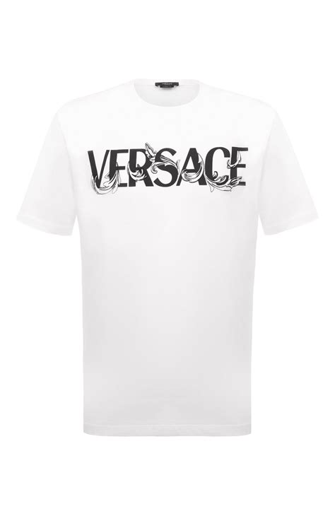 Мужская белая футболка VERSACE купить в интернет .